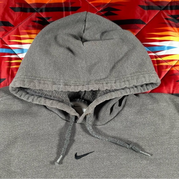 Vintage Nike Grey Tag Center Swoosh‎ Check Gray Hoodie Men’s Size Medium Mexico - Picture 7 of 7